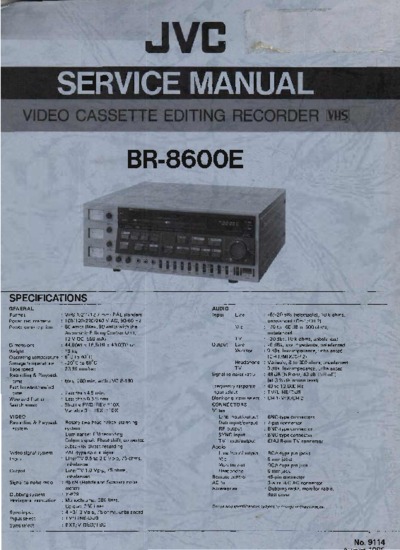 JVC BR-8600-E Service Manual-Part-1