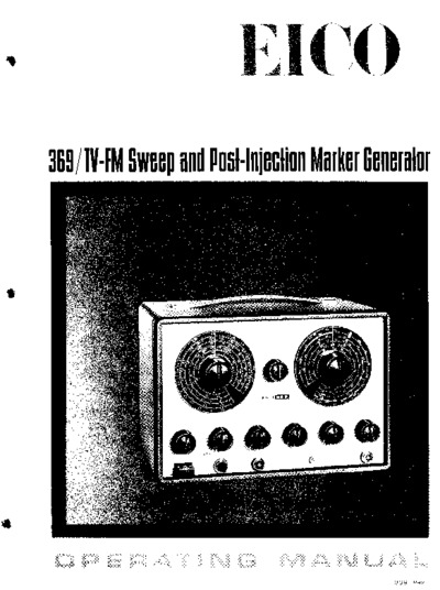 EICO 369 TV-FM SWEEP AND POST-INJECTION MARKER GENERATOR
