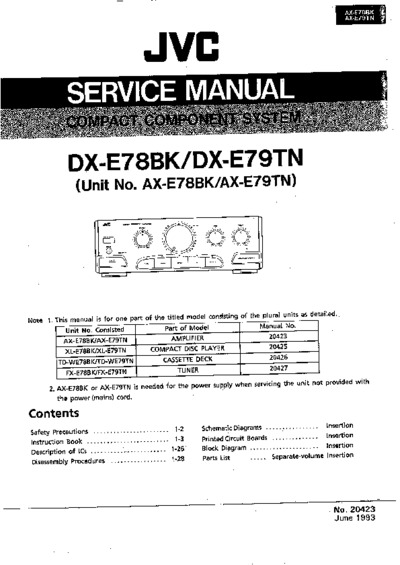 JVC AX-E78BK Service Manual