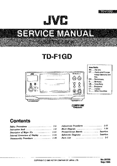 JVC TD-F1-GD Service Manual