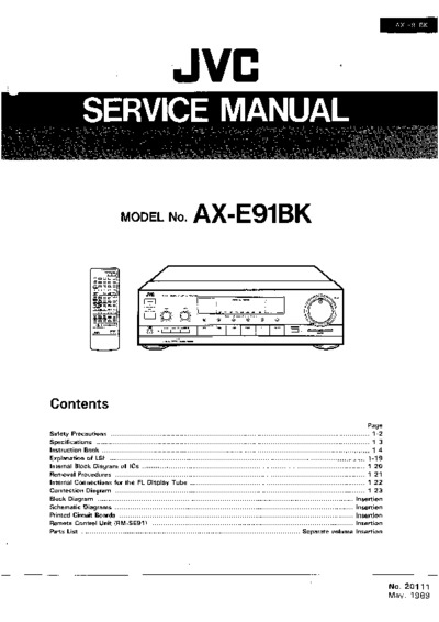 JVC AX-E91BK Service Manual