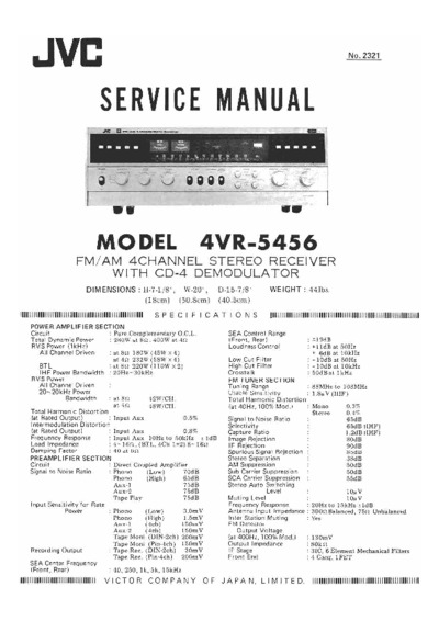 JVC 4VR-5456 Service Manual