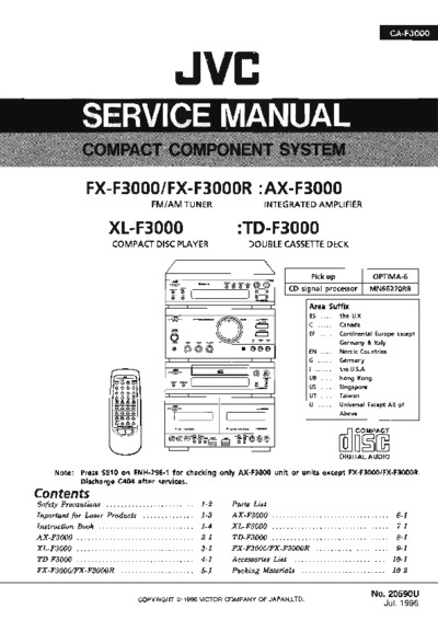 JVC CA-F3000 Service Manual