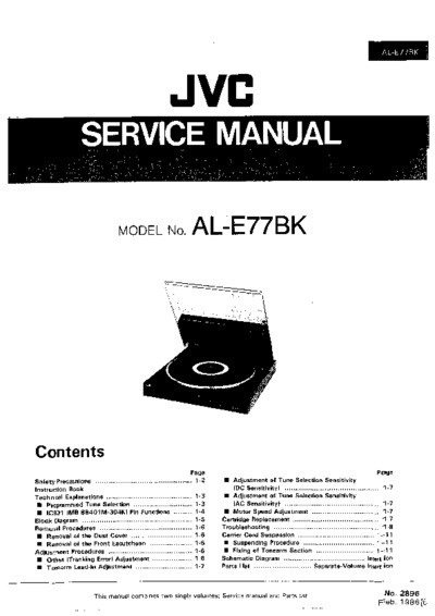 JVC AL-E77BK Service Manual