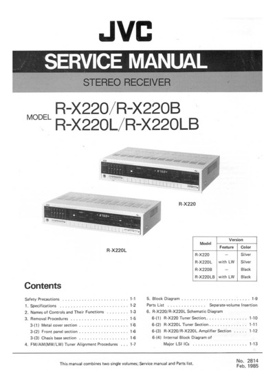 JVC R-X220LB Service Manual