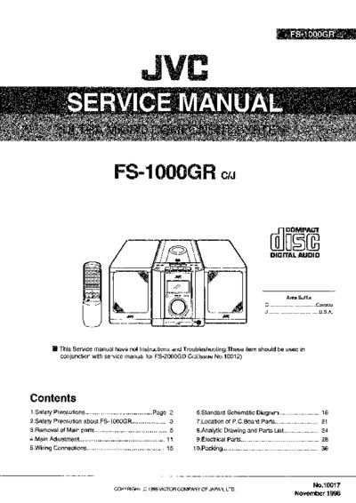 JVC FS-1000-GR Service Manual