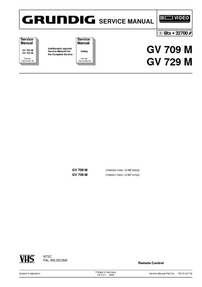 Grundig GV-709M, GV-729M