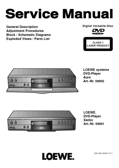 Loewe Auro 59502, Xemix 59501 DVD-Player
