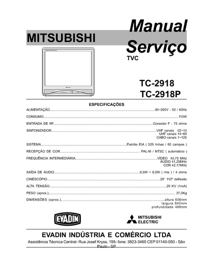 Mitsubishi Manual Servico TC2918PS-PIP