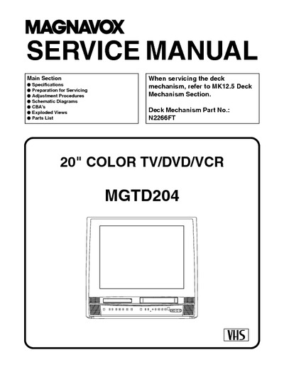 Magnavox MGTD204 CTV-DVD-VCR
