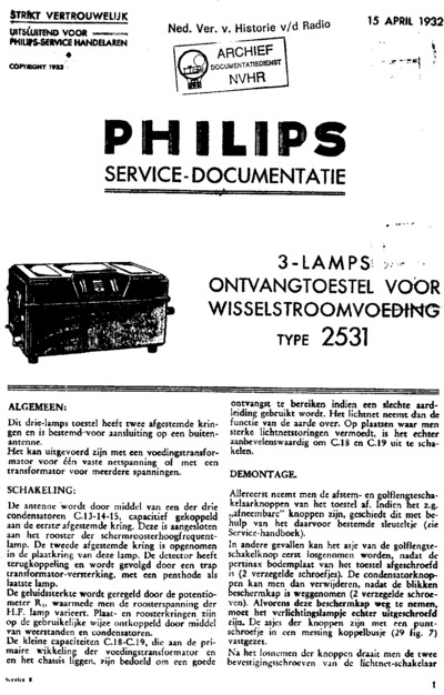 Philips 2531 service manual