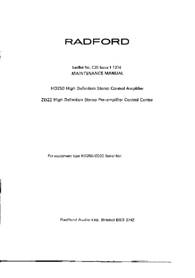 Radford HD250ZD-22