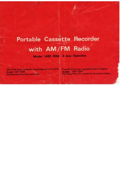 Rádio Leitor de Cassetes MOD14RF - 2069