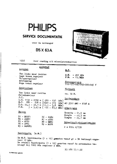 Philips B5X63A Service Manual