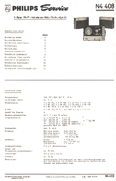 Philips N4408 Service Manual