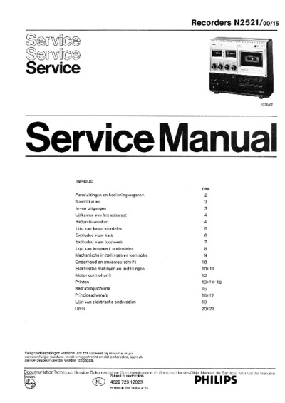 Philips N2521 Service Manual
