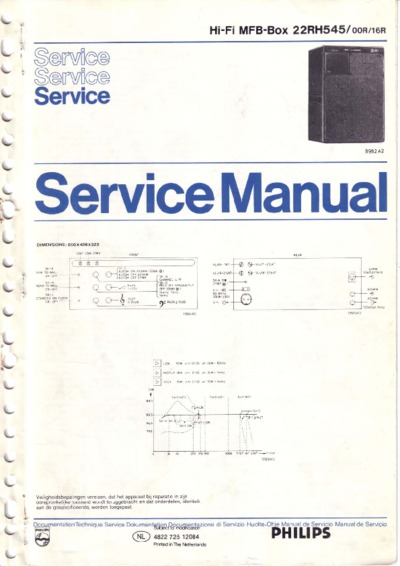Philips 22RH545 Service Manual