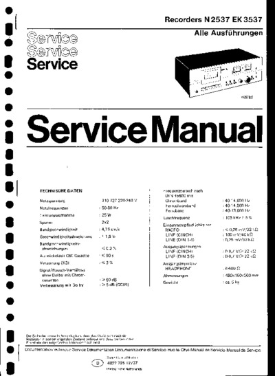 Philips N2537 Service Manual