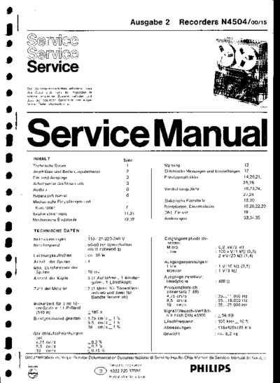 Philips N4504 Service Manual