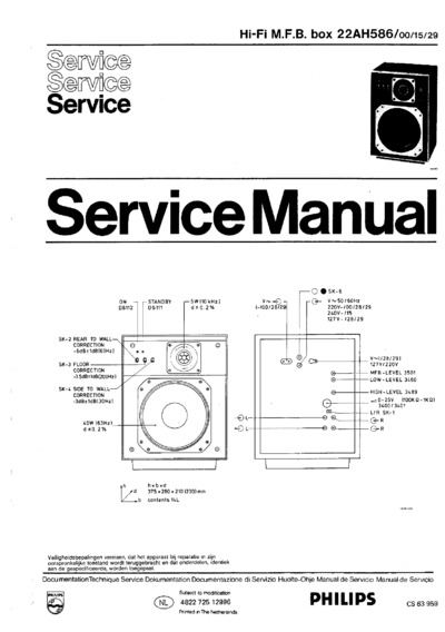 Philips 22AH586 Service Manual