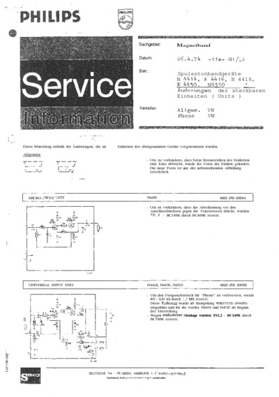 Philips N4418 Service Manual