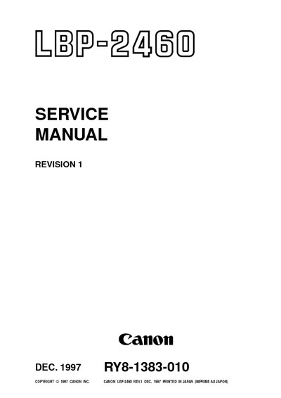 Canon LBP-2460 service manual