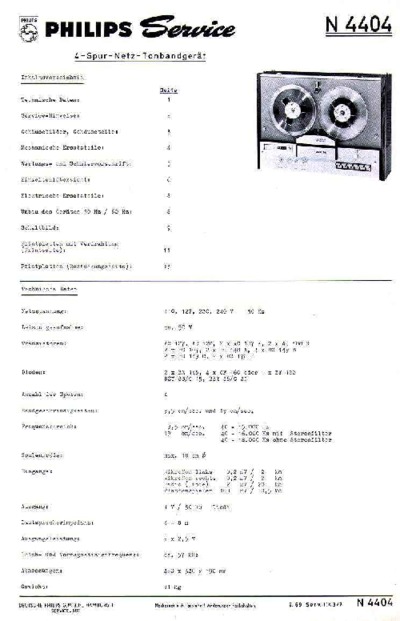 Philips N4404 Service Manual