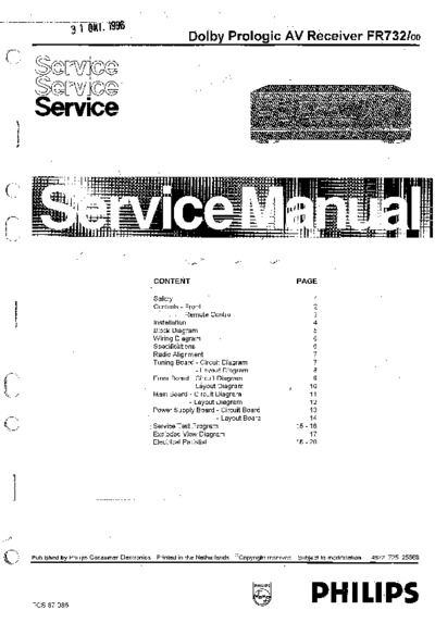 Philips FR732 Service Manual
