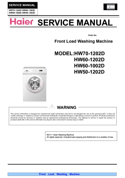 HAIER HW70-1202d Washing Machine
