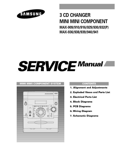 SAMSUNG MAX-909, 910, 916, 929, 930, 932(P) MAX-936, 938, 939, 940, 941