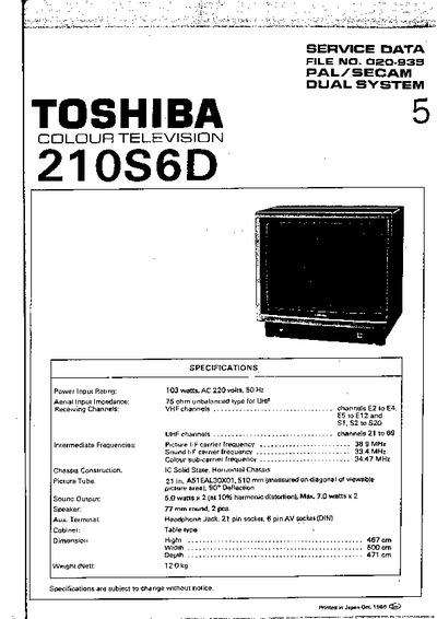 Toshiba 210S6D