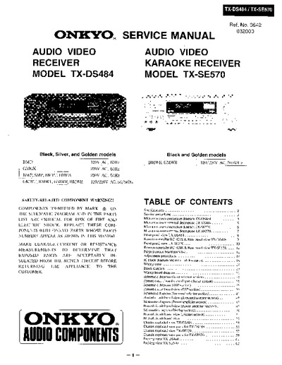 Onkyo TX-DS484 TX-SE570