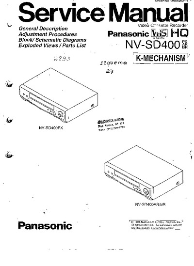 VCR Panasonic NV-SD400 K