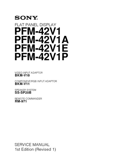 Sony Plasma PFM-42V1 A/E/P