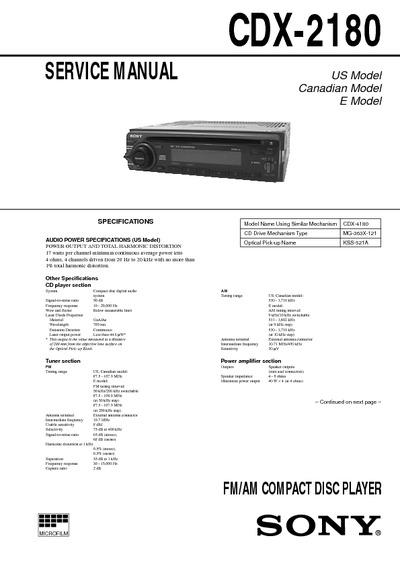 Sony CDX-2180