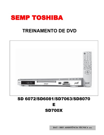 Manual Treinamento SEMP Toshiba SD6072, SD6081, SD7063, SD8070, SD700X