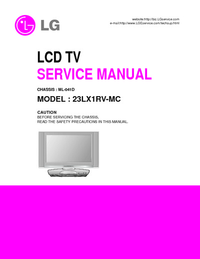 LG 23LX1RV-MC CHASSIS ML-041D LCD TV