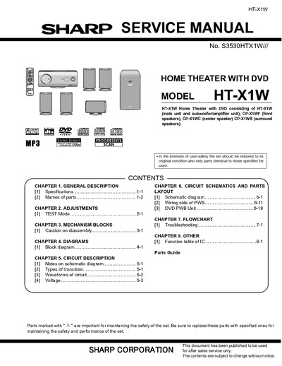 Sharp HT-X1W Home Theater