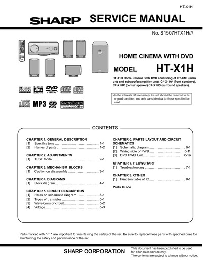 Sharp HT-X1H Home Cinema