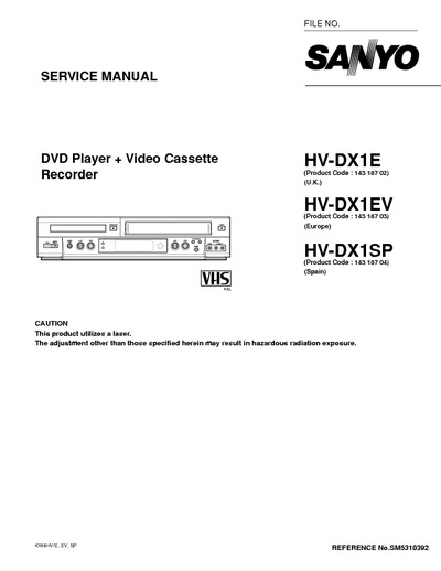 Sanyo HVDX1 VCR Combo
