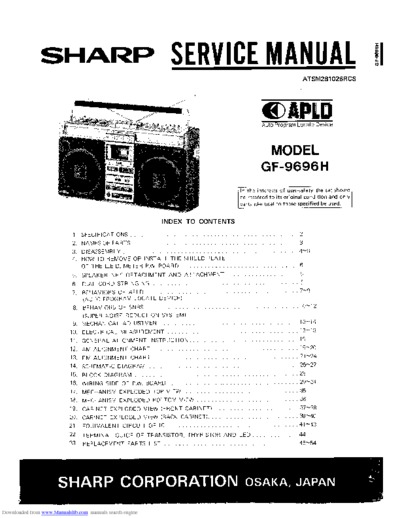 Sharp GF-9696H Radio cassette recorder