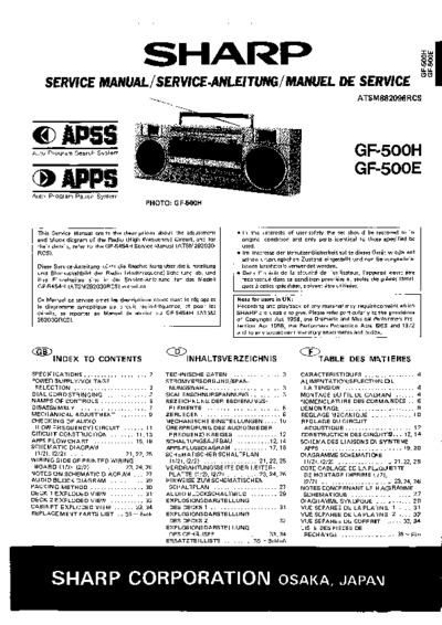 Sharp GF-500H E Radio cassette recorder