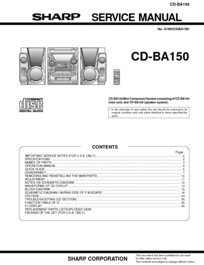 Sharp CD-BA150 HiFi system