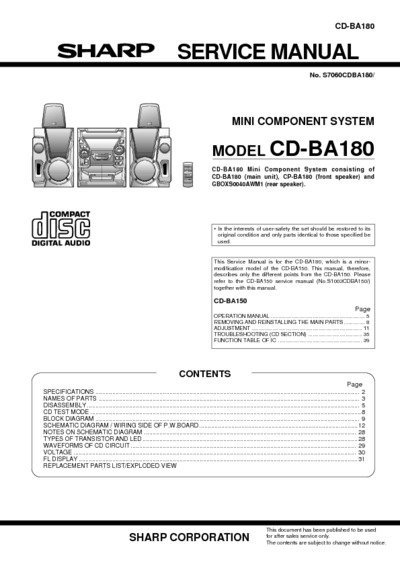 Sharp CD-BA180 Mini HiFi System