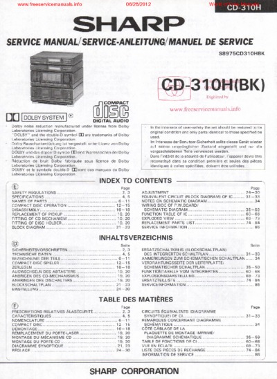 Sharp CD 310H-BK Compact Component