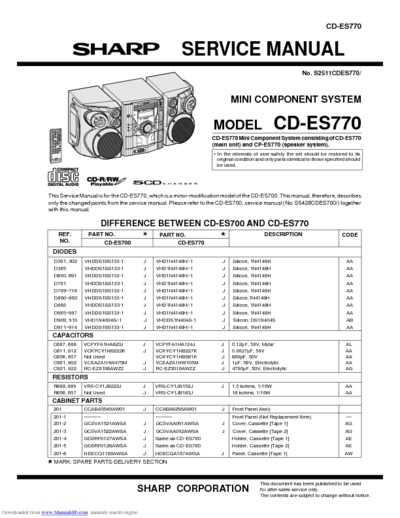 Sharp CD-ES770 Mini Component