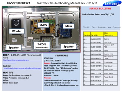 Samsung UN55C6800UFXZA Fast Track Troubleshooting