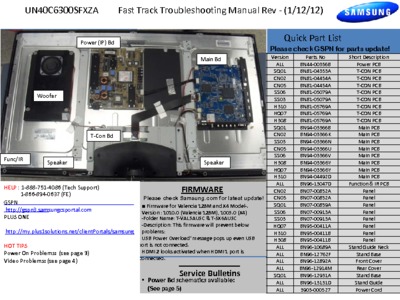 Samsung UN40C6300SFXZA Fast Track Troubleshooting