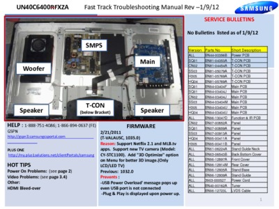 Samsung UN40C6400RFXZA Fast Track Troubleshooting