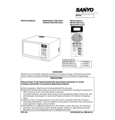 Sanyo EM-D973 Microwave oven+Grill  SM